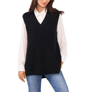 Vince Camuto Womens Shaker High Low Hem Sweater Vest - 1 of 2