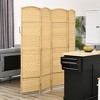 HOMCOM Room Divider, 6' Tall Folding Privacy Screen, Hand-Woven Freestanding Wood Partition for Home Office, Bedroom - 2 of 4