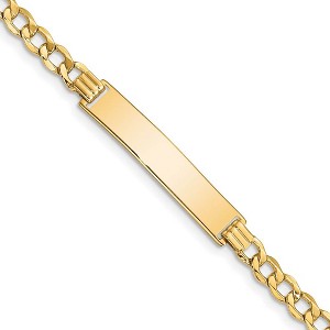 Black Bow Jewelry 14k Yellow Gold 4.75mm Hollow Curb Link I.D. Bracelet - 7 Inch - 1 of 4