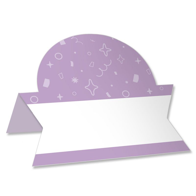 Big Dot of Happiness Purple Confetti Stars - Simple Party Decorations Tent Buffet Card - Table Setting Name Place Cards - Set of 24, 1 of 9