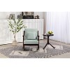 TIRAMISUBEST woven fabric Mid Century Modern Accent Chairs Comfy Upholstered Glider Arm Chair with Solid Wood for Living Room Bedroom Balcony - 4 of 4