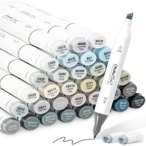 Ohuhu Alcohol Markers Gray Tone- Double Tipped Alcohol Based Art Marker Set - 36 Grayscale Colors- Chisel & Fine- Oahu of Ohuhu Markers- Refillable - 1 of 4