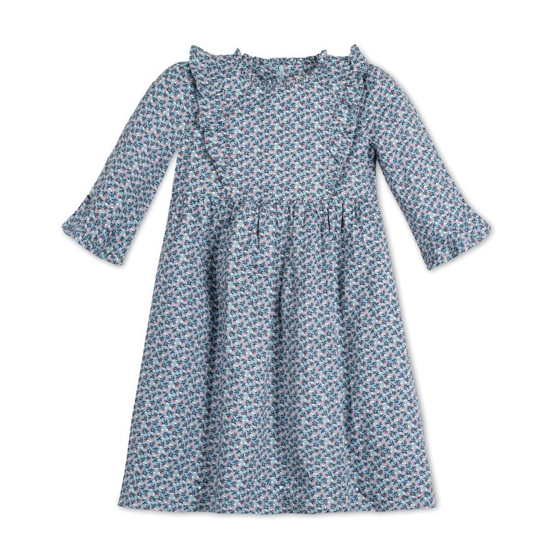 Hope & Henry Girls' Long Sleeve Ruffle Trim Dress, Infant, 1 of 5