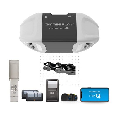 CHAMBERLAIN C2405 Smart Wi Fi Enabled Chain Drive Garage Door Opener with Wireless Keypad, Openers, myQ App Connectivity, and Security Encryption