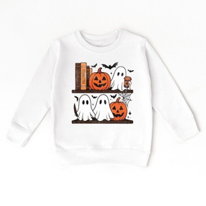Halloween Bookshelf Ghosts - Toddler Graphic Sweatshirt and Youth Graphic Sweatshirt - 1 of 3