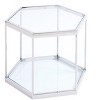 NicBex Coffee Tables for Living Room 16.54" High Hexagon Coffee Table with Tempered Glass Top and Steel Frame for Bedroom, Silver - 3 of 4