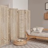 Room Divider Panel Wooden Room Divider Wall,5.6FT Tall Room Divider with Shelves,Folding Privacy Screens 67 In for Room Separation Home Office Bedroom - 4 of 4