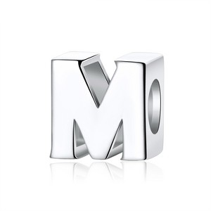 Initial Letter Charms for Women by Ginger Lyne | Italian Style Single Bracelet Charm for her | Sterling Silver Initial A for Charm Bracelet - 1 of 4