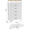 5 Drawer Dresser for Bedroom, Brown 5 Chest of Drawers Nightstand with Elegant V Shape Design, Wooden Dresser Organizer for Living Room, Nursery - 2 of 4