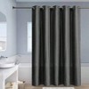 No Hook Extra Long Shower Curtain 96, Polyester Waterproof Bathroom Curtain with 10 Split Plastic Hooks, Dark Grey, 78x96 Inch - 4 of 4