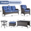 Gymojoy 6 Piece Outdoor Wicker Sofa with Patio Chairs with Coffee Table and Ottoman Sets - 4 of 4