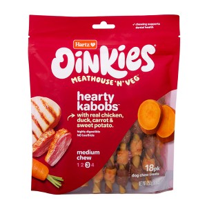 Oinkies Hartz Meat House & Veg Heart Kabobs Dog Treat with Chicken, Duck, Carrot and Sweet Potato Flavor - 8.8oz - 1 of 4
