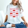 Simply Sage Market Women's Cherry Coquette Bow Chart Short Sleeve Garment Dyed Tee - 2 of 2