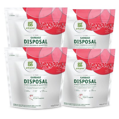 Grab Green Garbage Disposal Freshener & Cleaner Pods, Red Pear with Magnolia Scent