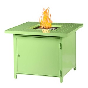 32" Square Aluminum 37000 BTUs Propane Fire Table with 2 Covers - Oakland Living
 - 1 of 4