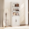 GustoWave 5 Tier Book Shelf, Farmhouse Book Case with Cabinet, 68.7" Tall Book Shelf with Storage Doors, Wooden 5 Shelf Book Case for Home Office - 2 of 4