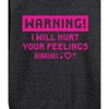 Women's - Instant Message - Warning I Will Hurt Your Feelings Lightweight French Terry Wide Neck Long Sleeve Graphic Shirt - 2 of 4