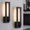 C Cattleya 22.5in Matte Black Integrated LED Outdoor Wall Light - 2 of 4