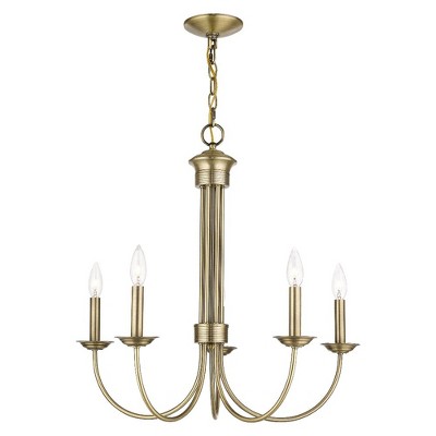 Livex Lighting Estate 5 - Light Chandelier in  Antique Brass