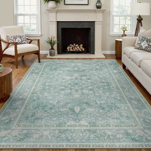 Abynow Medallion Diamond Faded Rustic Indoor Area Rug - 1 of 4