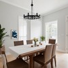 DORESshop 6-Light Black Wagon Chandelier with Crystal Bead Hanging Ceiling FixtureRustic Vintage Candle Style Industrial Ceiling Light - 4 of 4