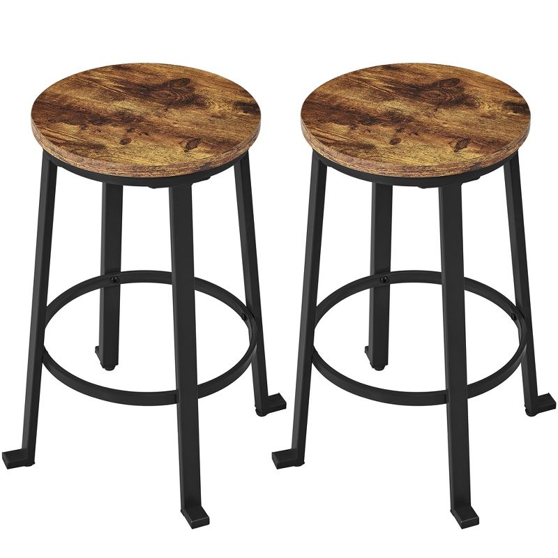 Yaheetech 24" H Counter Height Stools with Metal Frame Backless Barstools Set of 2, 1 of 7