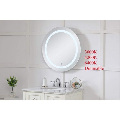 Helios Silver Rectangular LED Vanity Bathroom Mirror