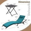ALAULM Patio Chaise Lounge Set Outdoor Lounge Chair, Rattan Reclining Chair Adjustable Backrest, Pool Sunbathing Recliners with Folding Table - 3 of 4