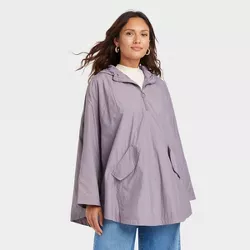 Women's Adaptive Hooded Rain Coat - A New Day™ Purple XXL