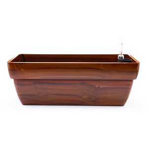 Sevobal Planters Rectangle Self-watering Planter Pot for Succulents Air Plants Mini Cactus Small Plants Flowers, Brown, 22.8"*9.8"*8.2" - 1 of 4