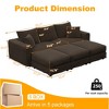 82.7" Plush Corduroy Convertible Sectional Sofa with Movable Ottomans - 2 of 4