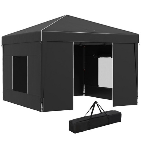 Portable canopy with outlet sides