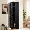 KWPZQEB Pantry Storage Cabinet, Farmhouse Corner Cabinet with 8 Doors & Metal Handles, Freestanding Cupboard for Bathroom, Kitchen - 3 of 4