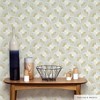 Tempaper & Co.® Faux Grasscloth Fans Removable Peel and Stick Wallpaper, Canary Gold, 56 sq. ft.: Vinyl, Geometric, Self-Adhesive - 3 of 4