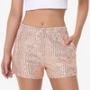 Anna-Kaci Women's Sequin Shorts Elastic Waist Sparkly Party Bottoms with Pockets - 3 of 4