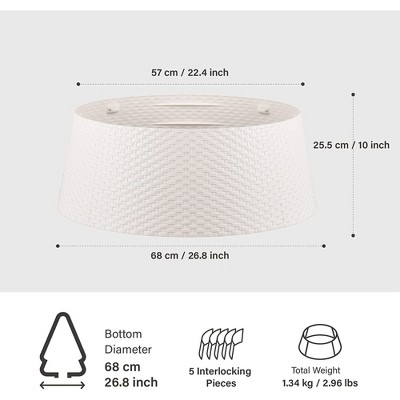 Large White Woven Plastic Christmas Tree Collar