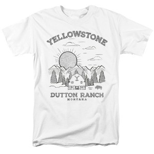 Yellowstone Dutton Ranch Sun Rise Adult T-Shirt White - 1 of 4