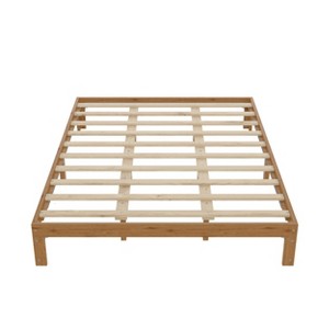 TiramisuBest Full Metal Platform Bed Frame with Headboard, Strong Slat Support, No Box Spring Needed, Easy Assembly, Black - 1 of 4