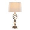 LumiSource: Linx Twist 29" Metal Table Lamps, Antique Soft Brass, Set of 2 with White Linen Drum Shade - 3 of 4