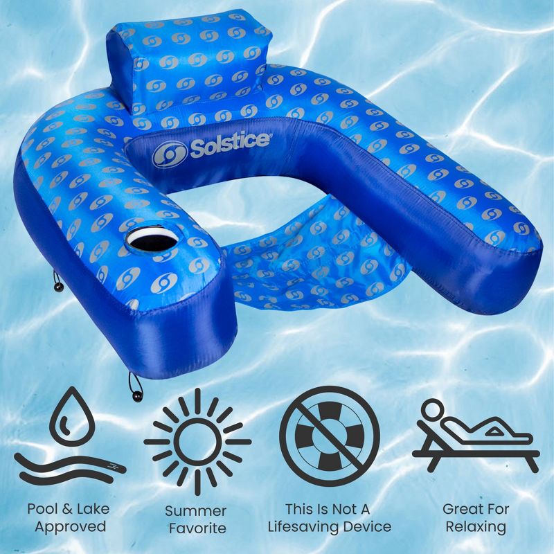 Pool Central Inflatable Swimming Pool Lounger Hammock Chair - 39" - Blue, 5 of 7