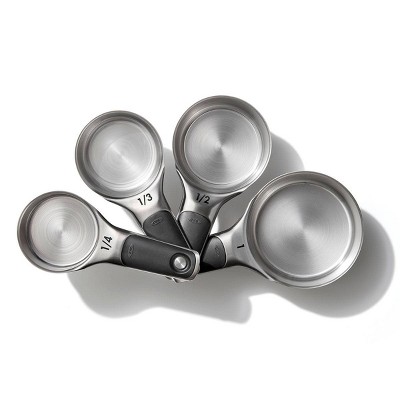 OXO 4pc Stainless Steel Magnetic Measuring Cups Set Black