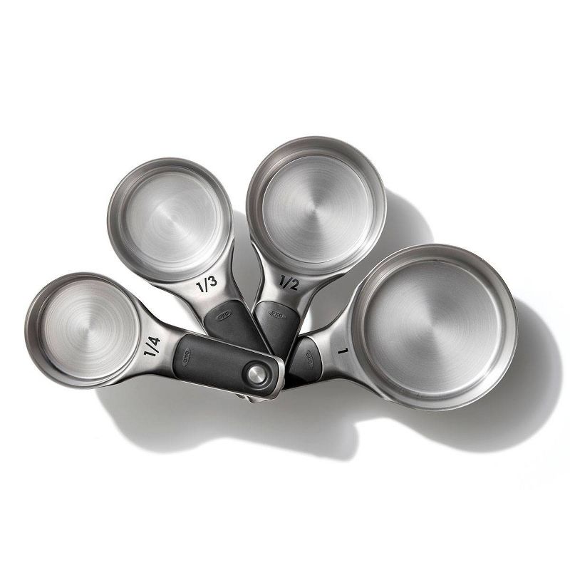 OXO 4pc Stainless Steel Magnetic Measuring Cups Set Black, 2 of 6