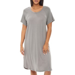 ADR Maternity Nightshirt, Nursing Top T-shirt Dress Soft Knit Sleep Shirt w/ Zipper Breastfeeding Sleepwear - 1 of 4