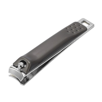 Unique Bargains Portable Long handle Nail Clippers Titanium Tone 1 Pc