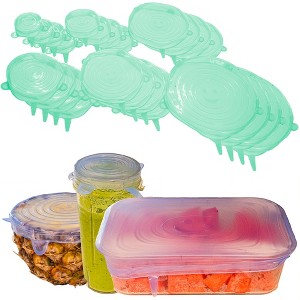 5 Star Super Deals Silicone Stretch Food Lids 6 Pack - Reusable Leak-Proof Containers Covers for Fresh Food Storage & Plastic Containers, Jars, bins - 1 of 4
