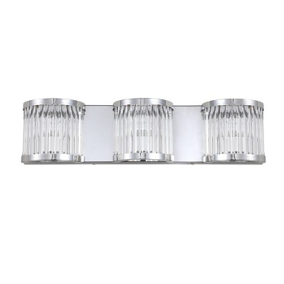 Maverick Three Light Wall Sconce Chrome/Clear - Safavieh