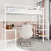 Sapphtopaz Metal Twin Size Loft Bed with L-Shaped Desk & Storage Space,Space-Saving Bed Frame with Stairs & Guardrail,Bunk Bed for Adults&Teen - 3 of 4