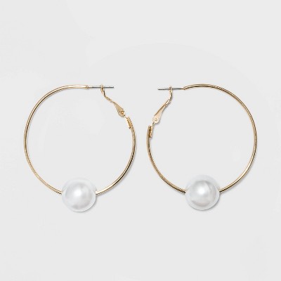 pearl hoop earrings