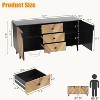 Garvee 55.1" Woodgrain 3-Drawer Storage Cabinet with Adjustable Shelf & Doors – Modern Sideboard Buffet for Dining Room - 2 of 4