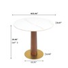 33.46" Dining Table with Tabletop and Metal Pedestal, Table for 2-4 Person, Bistro Table for Kitchen, Small Spaces, Living Room, Cafe - 2 of 4